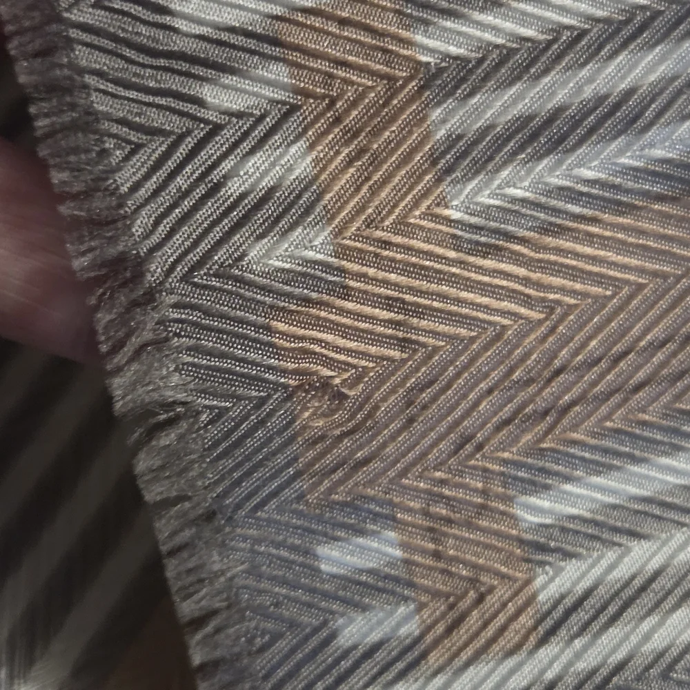 Oscar de la Renta Striped Silk-Feel Scarf – Designer Neutral Chic